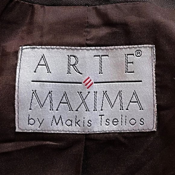 Arte Maxima (Greece) Vintage Viscose Virgin Wool Blend Nehru Jacket : L - Picture 3 of 3